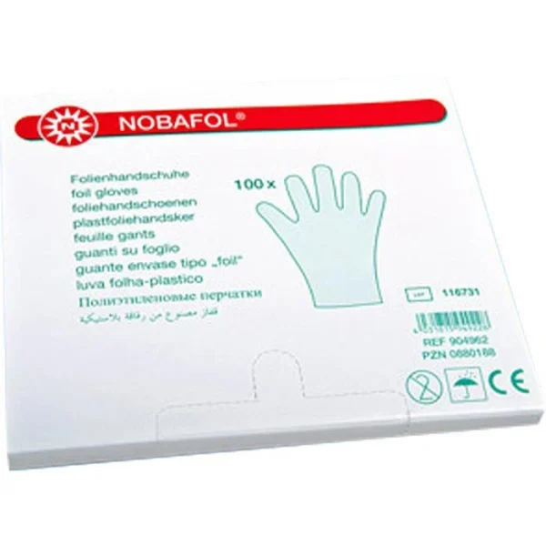 Nobamed Einmalhandschuhe Nobafol PE, Puderfrei, Transparent, 100 Stück, Größe M 1