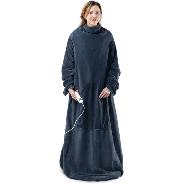 Navaris Heizdecke Snuggy, Mit Ärmeln, Dunkelblau, 9 Temperaturen, Abschaltautomatik, 195 X 125cm Factory Preis 1