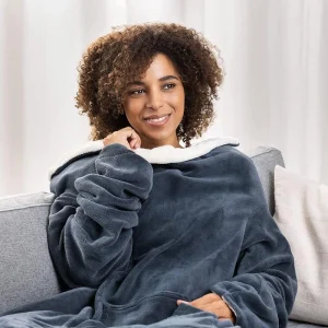 Navaris Heizdecke Snuggy, Mit Ärmeln, Dunkelblau, 9 Temperaturen, Abschaltautomatik, 195 X 125cm Factory Preis 22