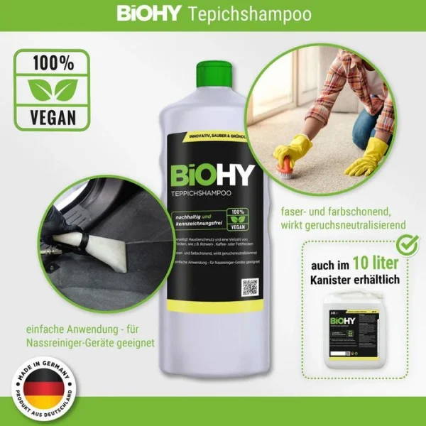 BiOHY Teppichreiniger 012-001, 100% Vegan, Bio-Konzentrat, 1 Liter 4