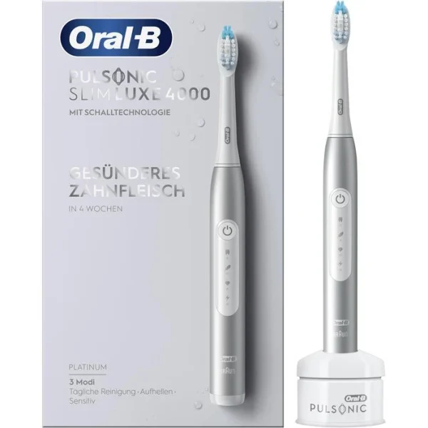 Oral B Oral-B Elektrische-Zahnbürste Pulsonic Slim Luxe, 4000, Platin, 3 Putzmodi, Inkl. 1 Aufsteckbürste 1